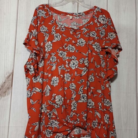 2 For 30 Como Blu Shirt Ladies 3x Floral Short sleeve - Picture 1 of 7